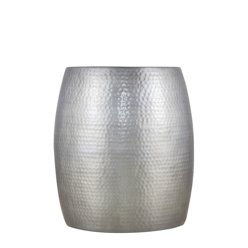 Table de bout moderne en aluminium ET501, Argent argent