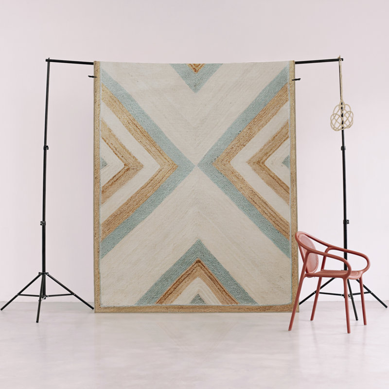 Tapis en polypropylène à motif géométrique Niell, Tapis de couloir 3 pi 11 po x 8 pi 2 po