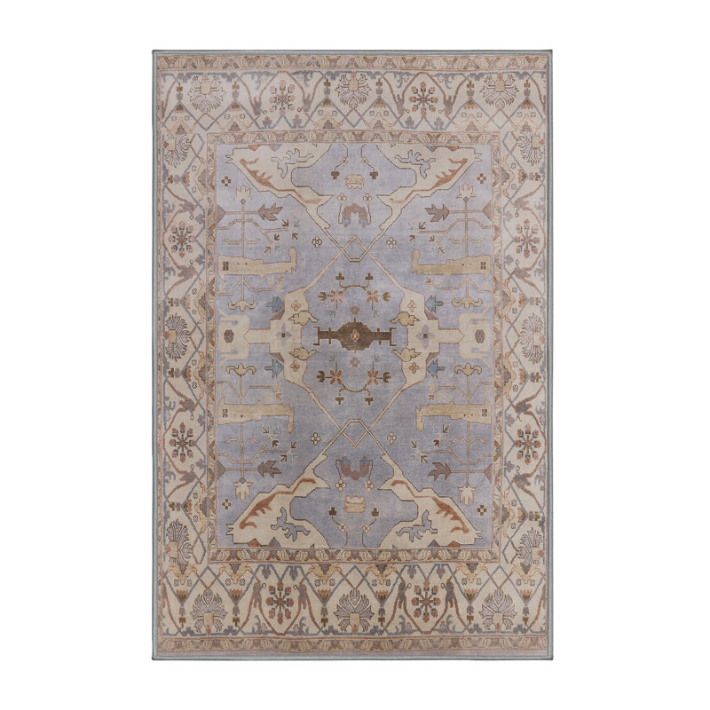Tapis oriental beige / brun / bleu, Rectangle 3 pi x 5 pi