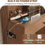 Grand bureau de coiffeuse à DEL avec miroir coulissant, prises USB et tiroirs de rangement, coiffeuse en panneau de fibres à densité moyenne-2131504881