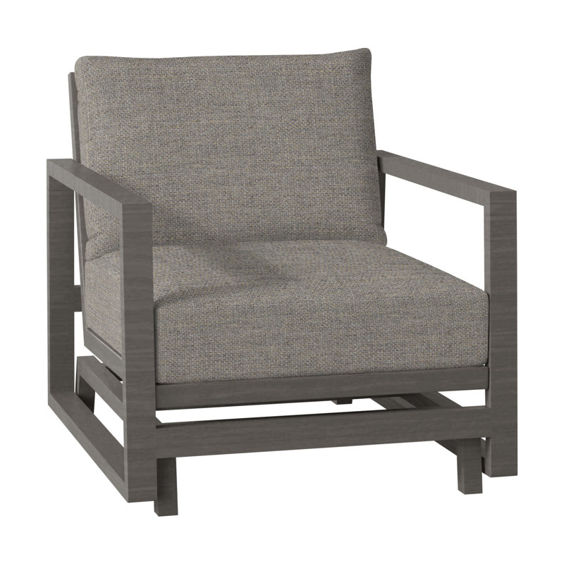 Avondale Patio Lounge Chair with Cushions, Slate Grey, No Welt, Avila Natural White