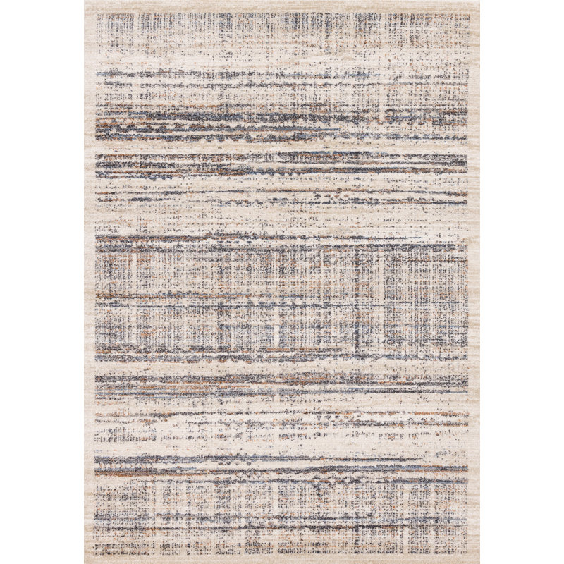 Tapis abstrait gris et brun 8 pi x 11 pi beige