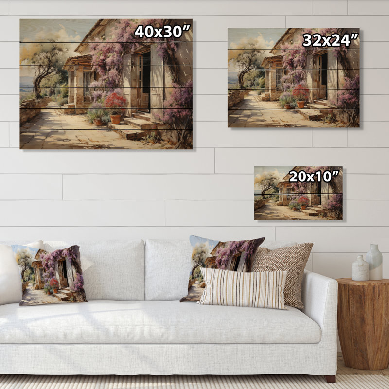 Jardin français d'Aixenprovence I sur bois, H 30 po x l 40 po x P 0,78 po