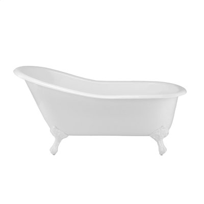 Charlotte 60.5'' x 30'' Soaking Cast Iron Bathtub with Faucet