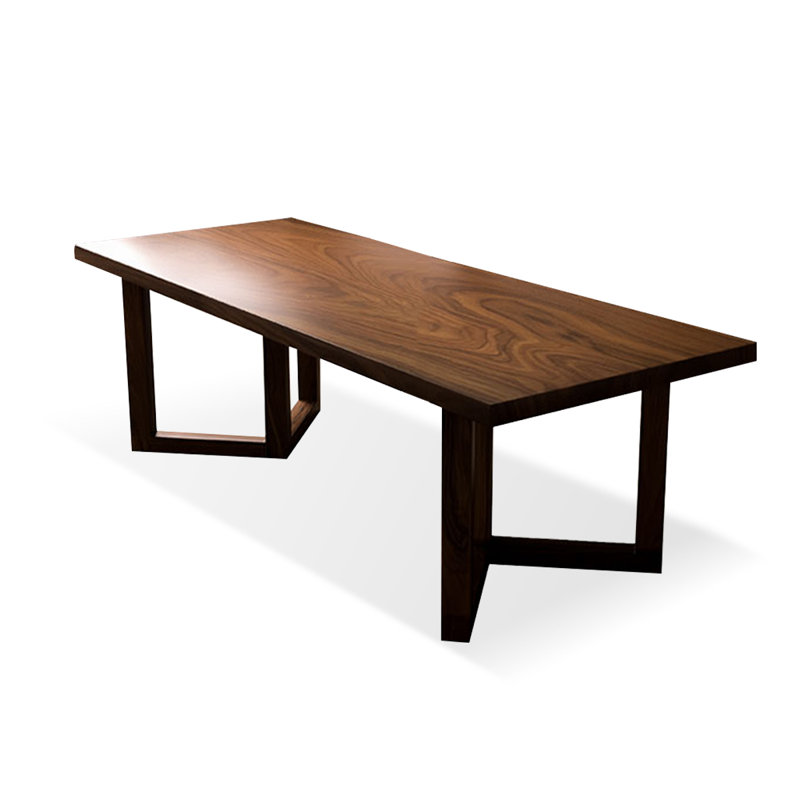 Tan Rectangular Solid Wood Butterfly Leaf  Dining Table, 29.53"H x 86.61"L x 31.5"W