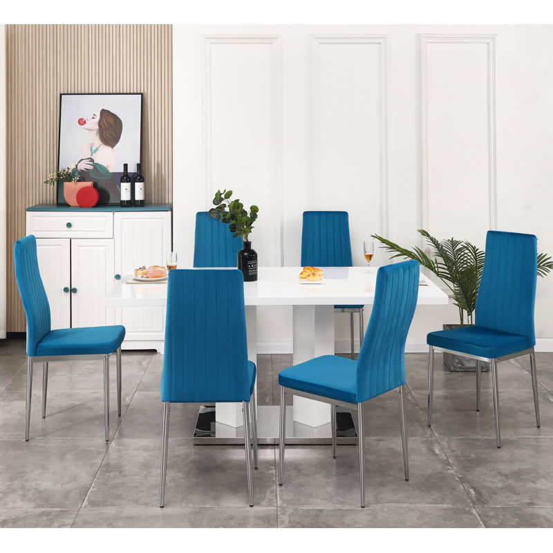 Brittlynn 6 - Person Dining Set, Blue