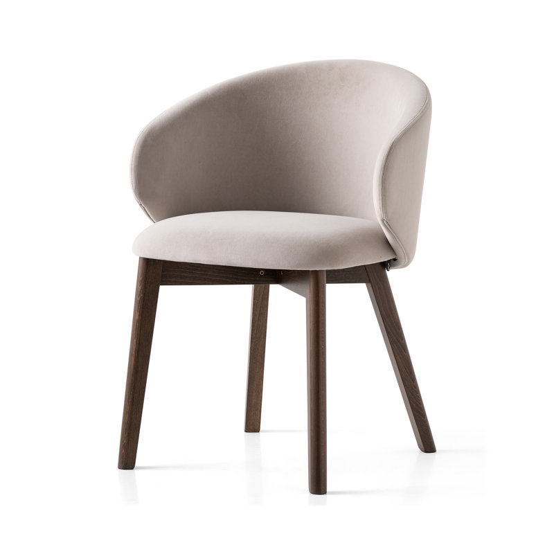 Tuka Upholstered Armchair with Wooden Frame, Sand, Smoke