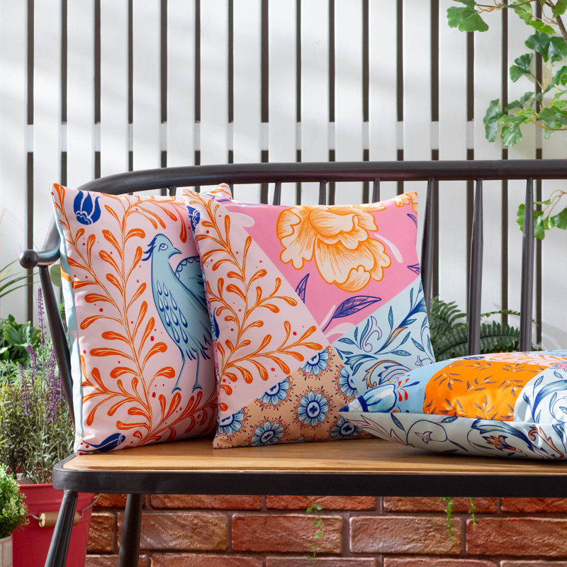 Melhoun Indoor / Outdoor Floral Square Throw Cushion Cover