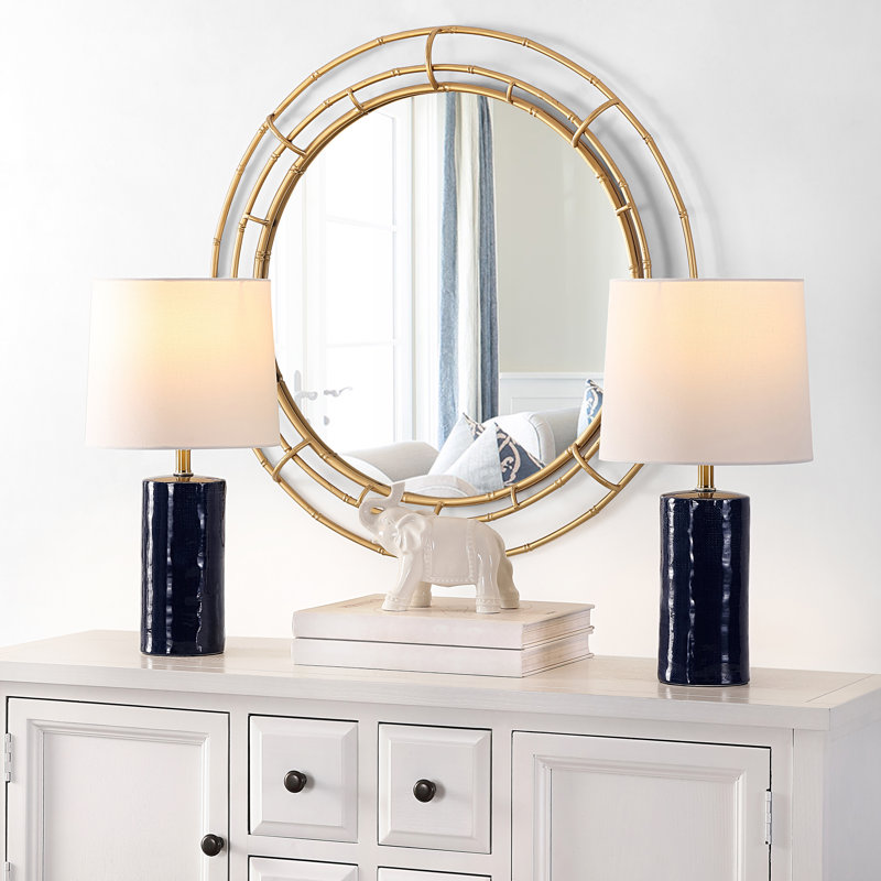 Ceramic Table Lamp, Navy