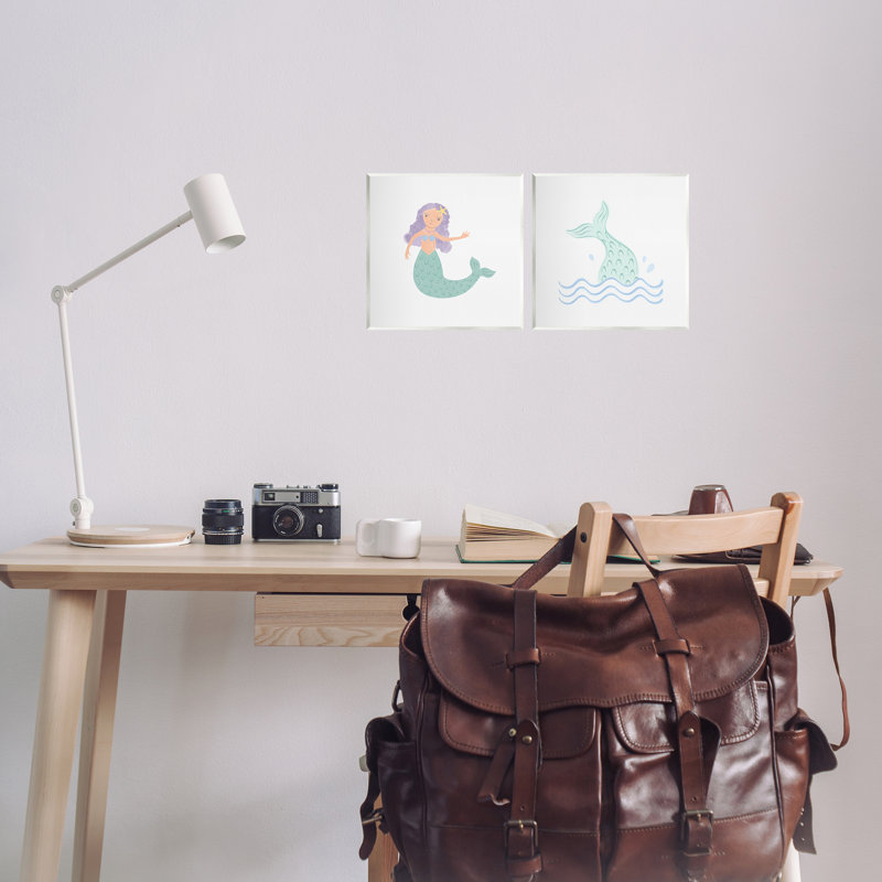 «Ocean Mermaid Splash», ensemble de 2 plaques murales par Carrie Cantwell