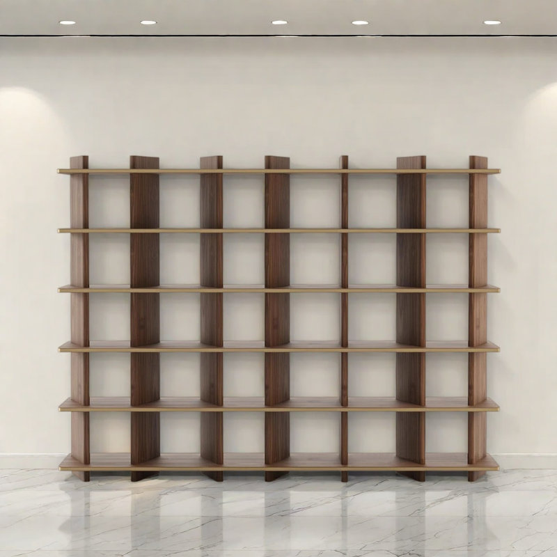 Makinley, (6 tablettes) H 70,8 po x l 118,1 po x P 11,8 po, Marron foncé
