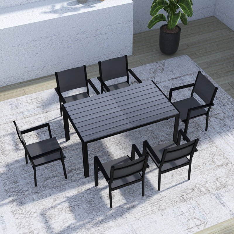 High-Quality Steel Outdoor Table And Chair Set, Gray