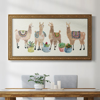 «Llama Party», reproduction d'un seul cadre photo sur toile