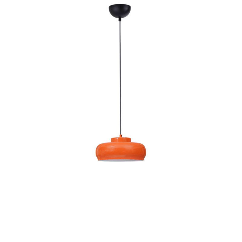 Lustre réglable élégant, corps en métal, orange et noir, ¨9,8 x 5,1 pouces | Hauteur réglable de 8,3 à 27,6 pouces | 1 x douille E27 (40 W maximum) | pour l'éclairage de salle à manger, de salon ou de vestibule