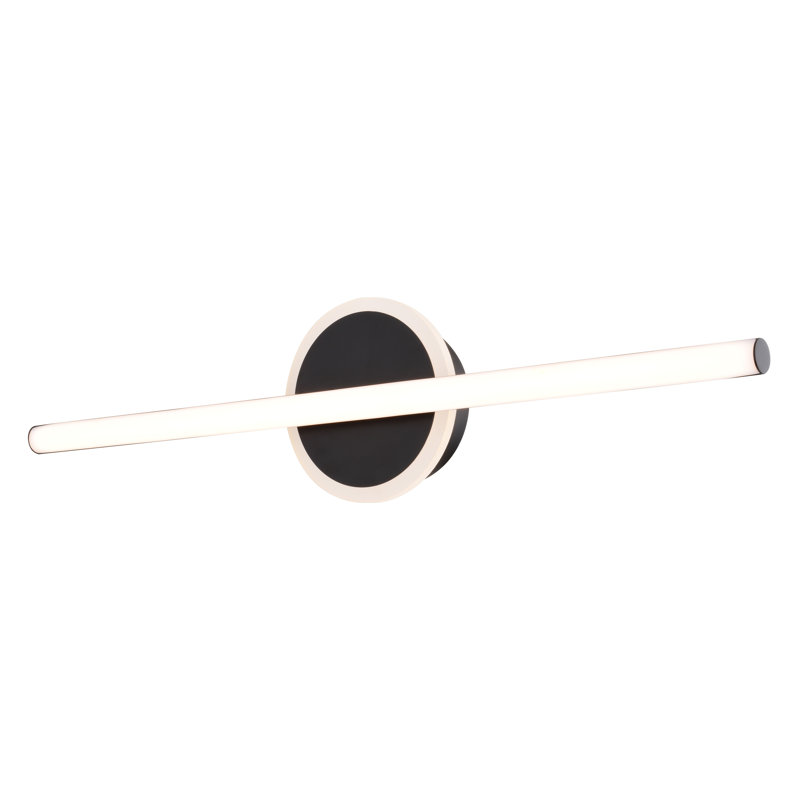 Maragh 23,75 po Applique murale intégrée pour meuble-lavabo à DEL noir avec veilleuse intégrée