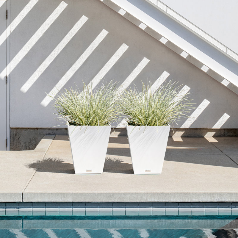 Pure Series Nobleton Planter, 2, White, 18" H x 16" W x 16" D