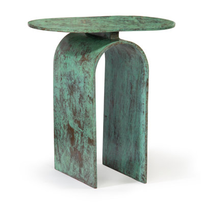 Table de bout en métal Patina