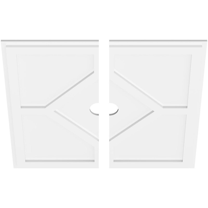 Médaillon de plafond contemporain en PVC de qualité architecturale Embry 30 pi x P 3 po x P 10 1/2 po x P 1 po