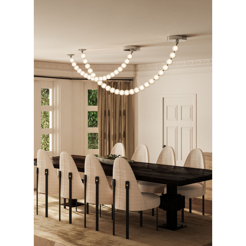 Luminaire suspendu chromé Akoya, H 83 po x l 3,25 po