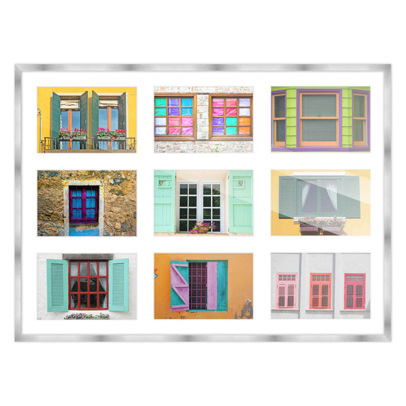 Cadre en bois, 4 po x 6 po, 14,5 po x 20,5 po, Argent / blanc