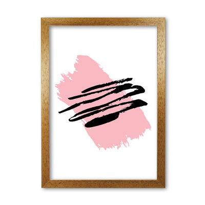 Pink Jaggered Paint Brush Abstract - Print