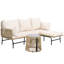 Beige Outdoor Lounge Set,L Shape Conversation Set  With Cushions