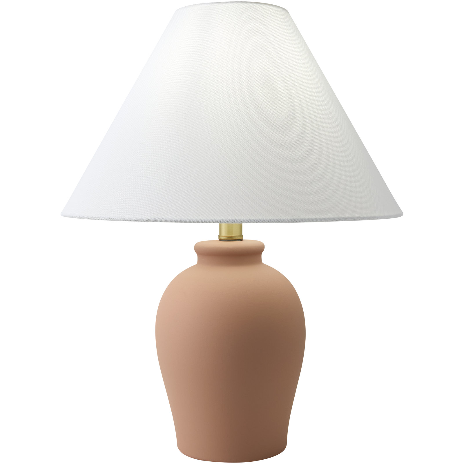 Chemise Ceramic Table Lamp, Terracotta, White, Linen