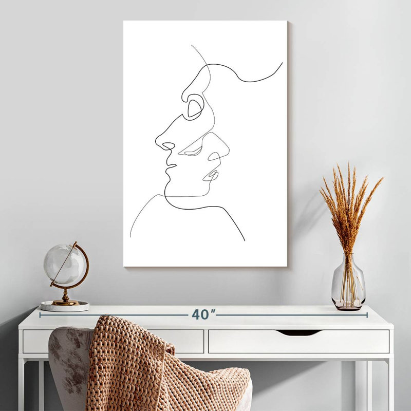 Deux visages, reproduction sur toile, H 30 po x l 20 po x P 1,25 po