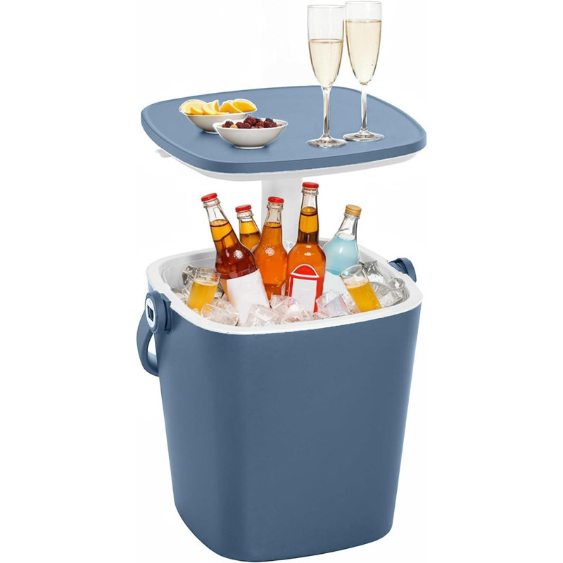 Table de seau à glace portative pour fêtes 3 en 1 Glacière, cocktail, terrasse, table basse, pour le camping, près de la piscine