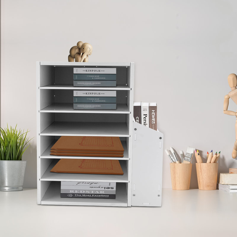 Classeur empilable en bois manufacturé Jazziah, Blanc