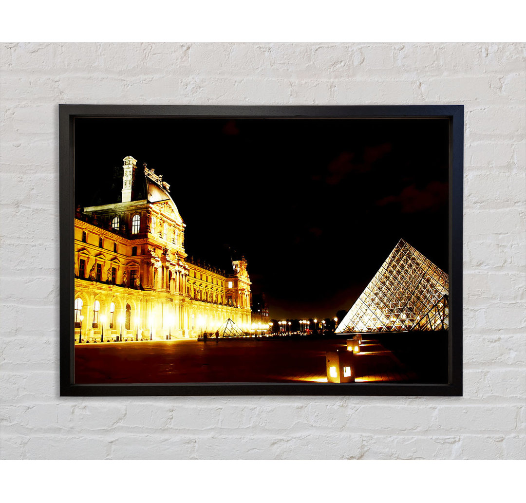 Paris Louvre Lights - Einzelner Bilderrahmen Kunstdrucke auf Leinwand