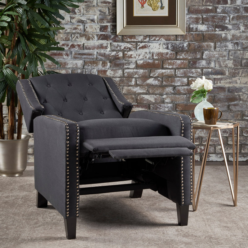 Classic Fabric Push Back Chair, Dark Gray
