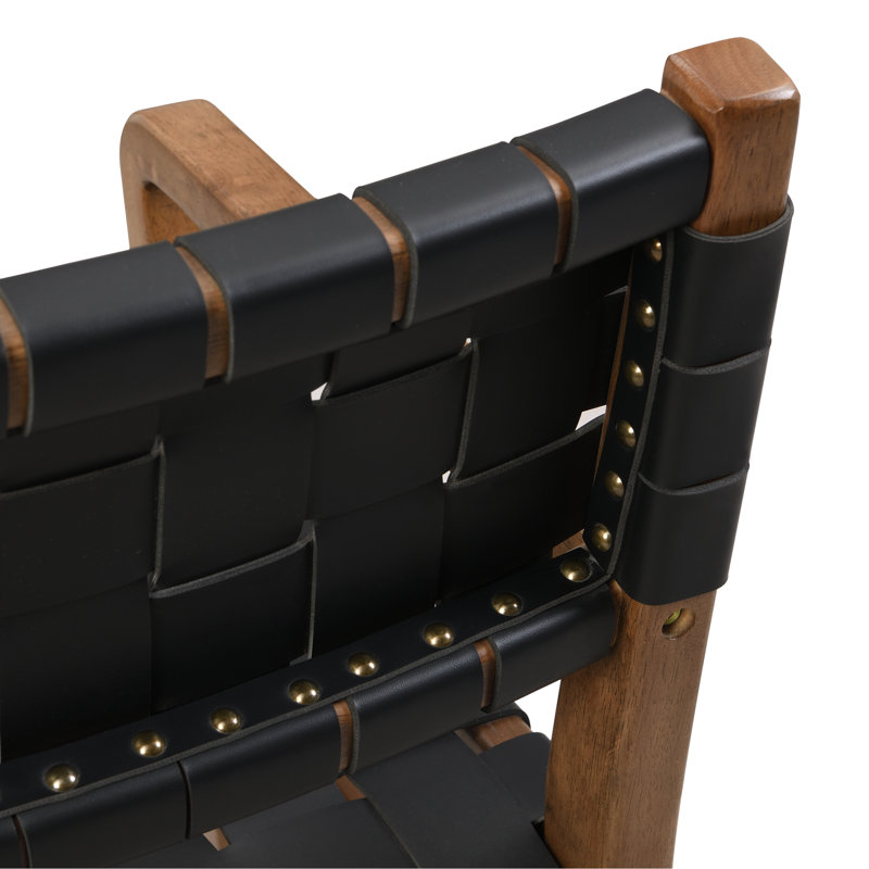 Chaise de salle à manger (ensemble de 2), Noir/noyer