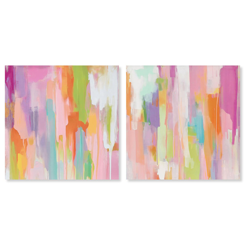 Sanasa Set Canvas Set of 2 Dopamine Decor Art by , H 12 po x l 12 po, Toile tendue