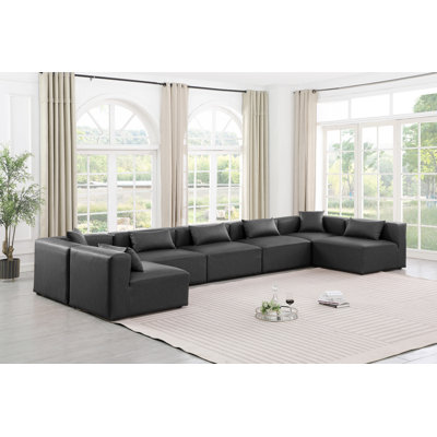 Canapé modulaire en similicuir de 7 pièces Houswerth