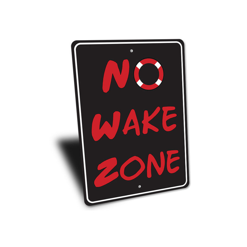 Panneau en aluminium «No Wake», H 18 po x l 12 po x P 0,06 po