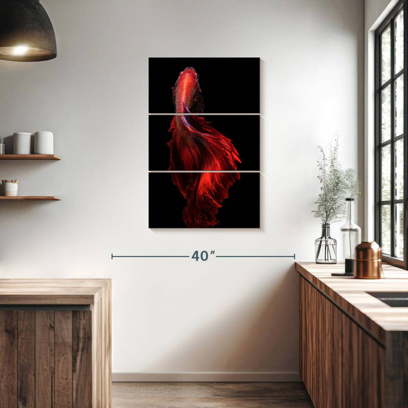 Brampt Bright Red Betta Fish, 38" H x 24" W