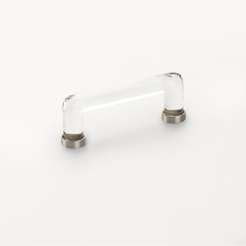 Modern Glass Appliance Pull, Satin Nickel