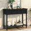 Console étroite Farmhouse avec 2 tiroirs et tablette inférieure-306720393