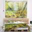 Tapisserie vert forêt paysage vert jaune-28483251