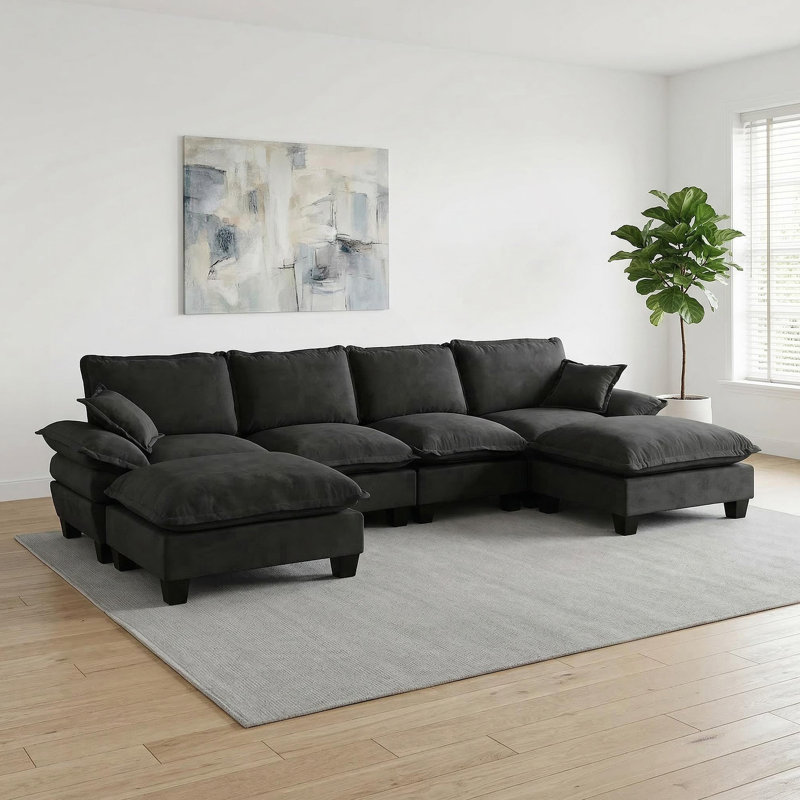 Sailboat-Inspired Modular Cloud Sofa With Movable Ottomans