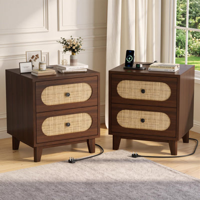 40 cm W Solid Wood Bedside Table