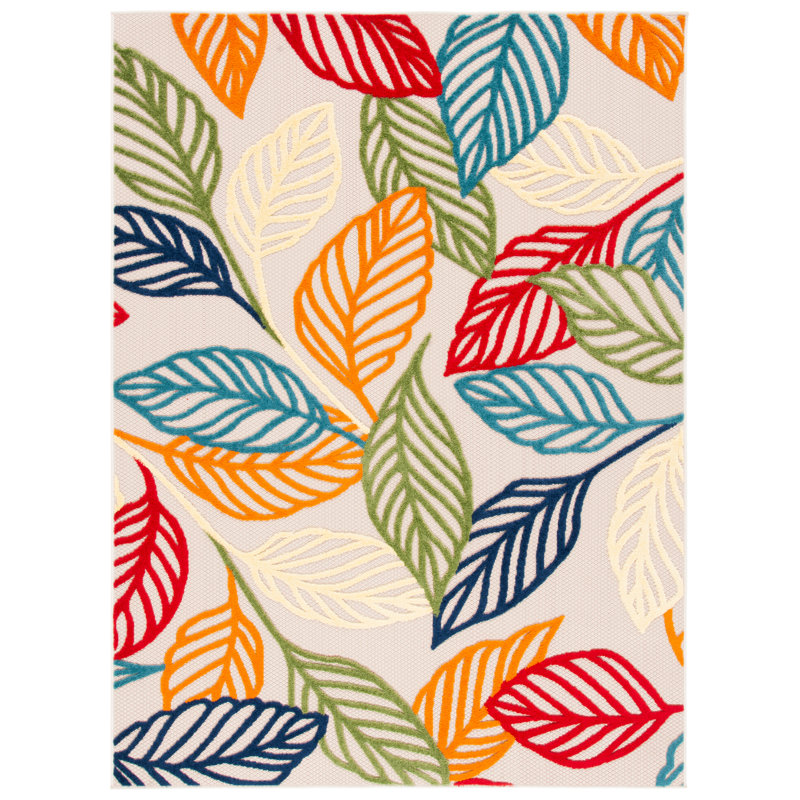 Dellon Performance Floral Indoor/Outdoor Area Rug, Rectangle 5'3" x 7'6"