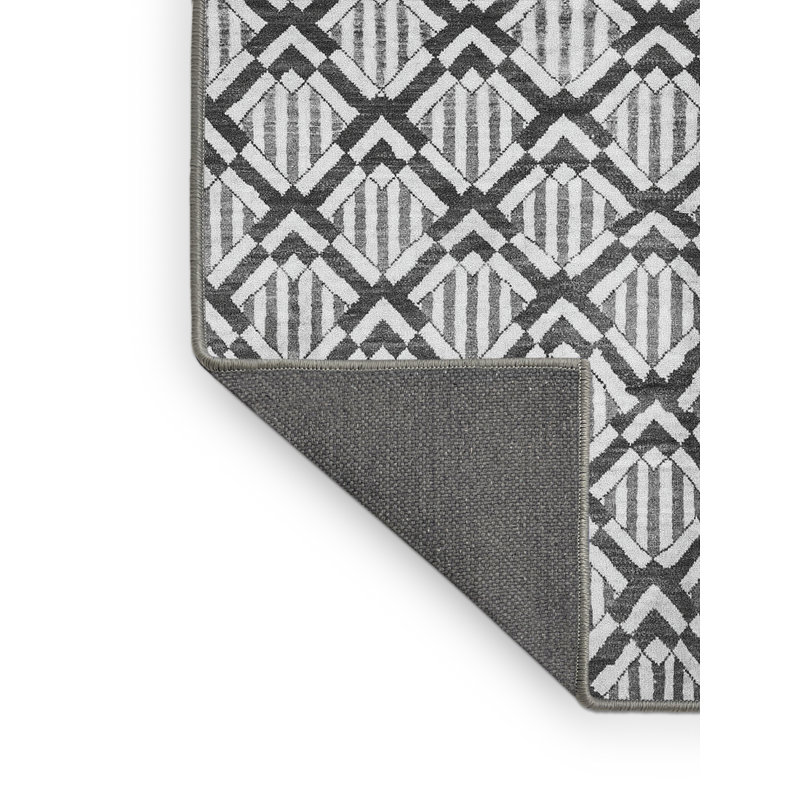 Tapis gris oriental en laine / polyester tissé à la machine 2 pi x 4 pi Oriental