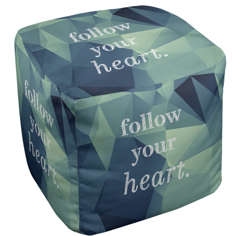 Upholstered Ottoman, Aquamarine