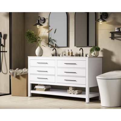 Meuble-lavabo double 60 po_Moderne_VF60560