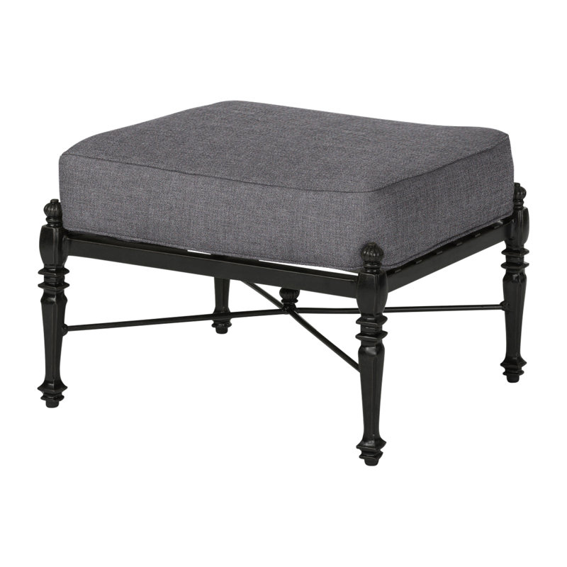 Grand Terrace Outdoor Ottoman, Desert Bronze, Cast Slate Sunbrella® Plainweave