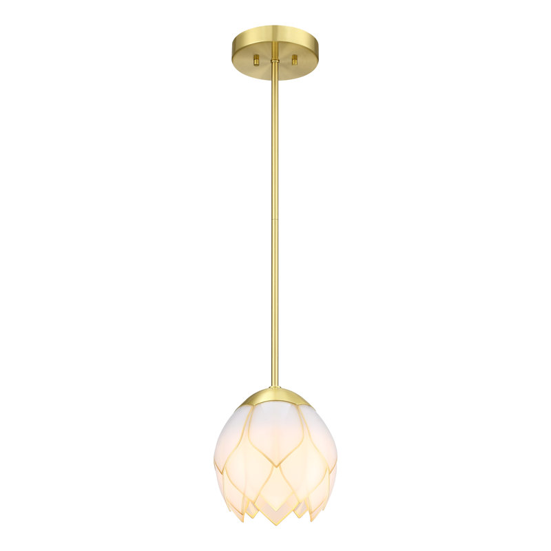 1 - Light LED Pendant, Burshed Brass