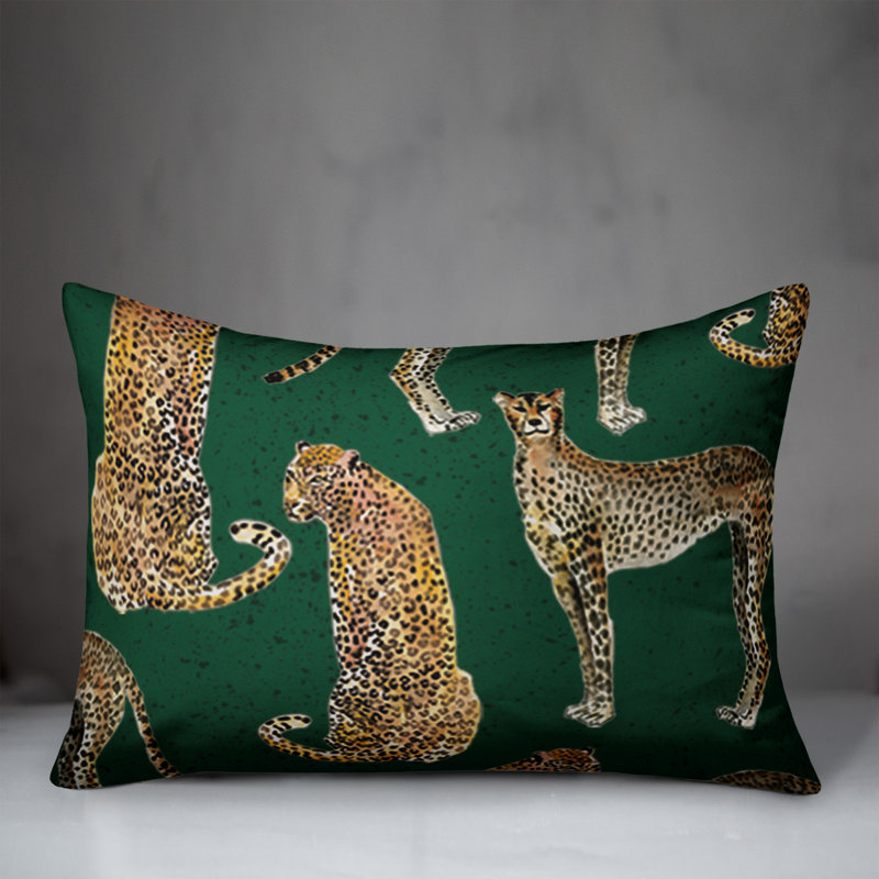 Coussin extérieur Cheetahs On, H 18 po x l 25 po, Vert