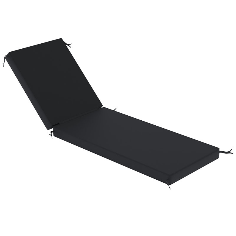 Sunbrella® Outdoor Chaise Cushion, 23" W x 75" D, Canvas Black